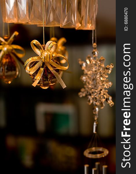 Detail with christmas vintage glass decorations. Detail with christmas vintage glass decorations