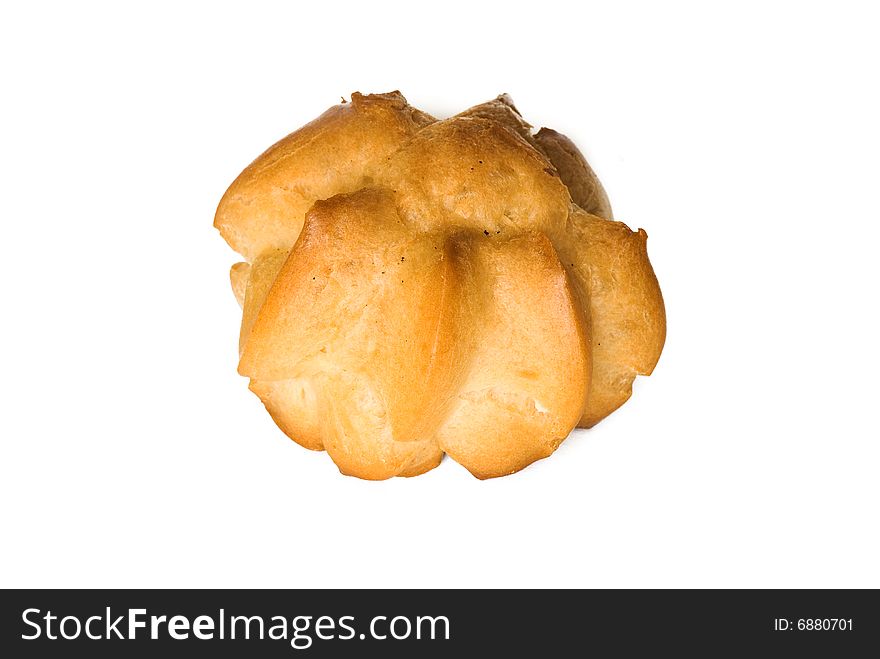 Crisp more fresh pastry on a white background