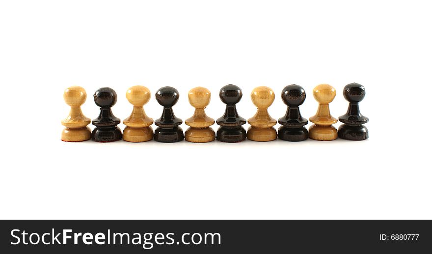 black and white chess pieces straight in order. black and white chess pieces straight in order