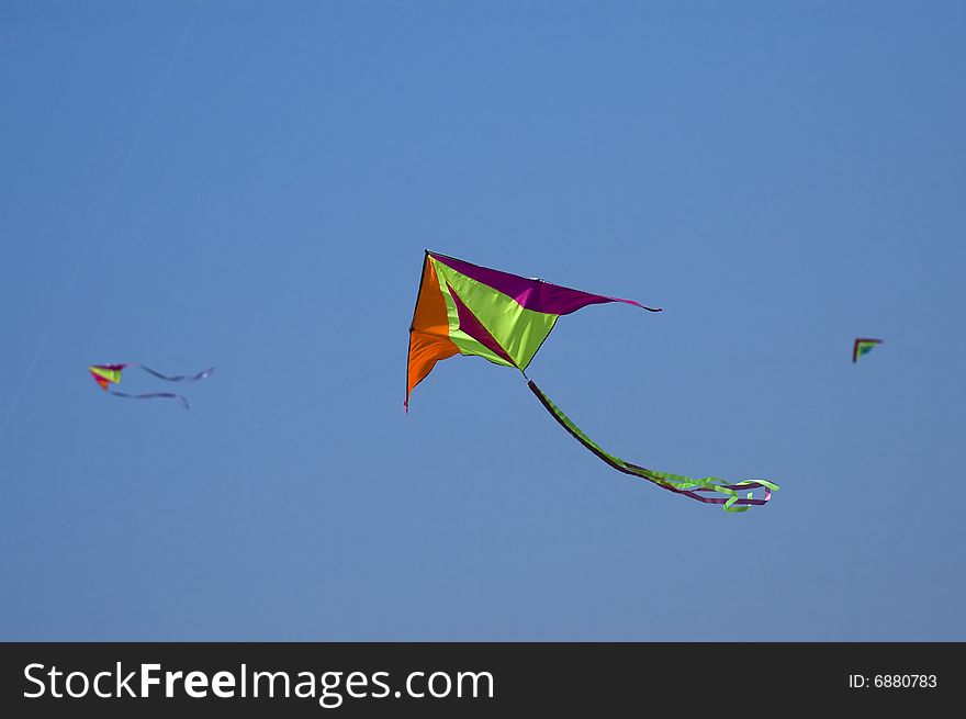 Original kite in the blue sky