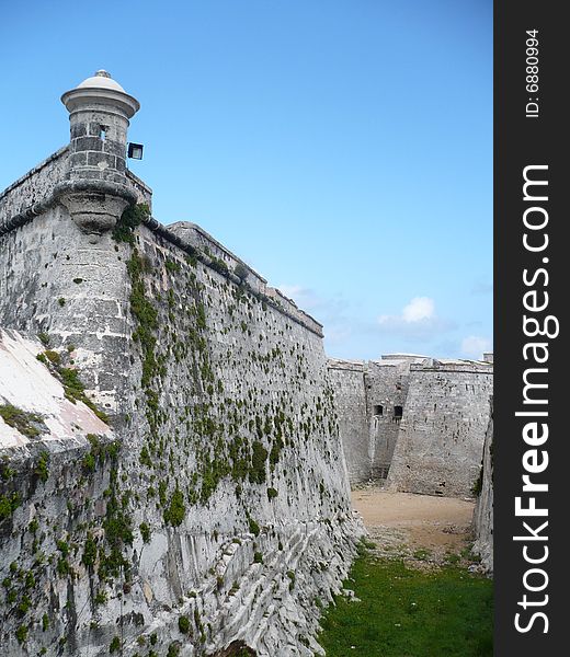 Colonial Fort in Habana`s bay. Colonial Fort in Habana`s bay