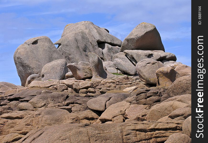 Rocks near Ploumanach, Brittany, Northern France. Rocks near Ploumanach, Brittany, Northern France