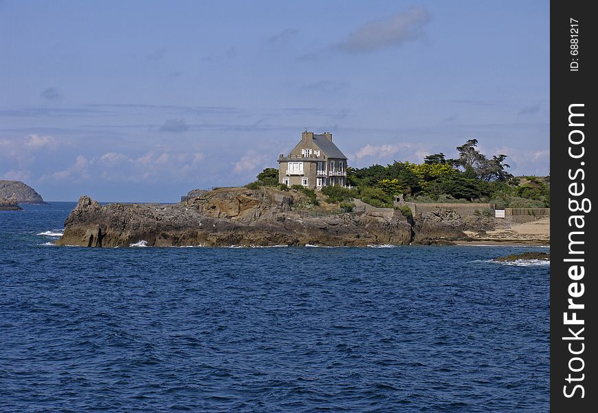 RothÃ©neuf, Bretonic house at the sea, Brittany, Northern France