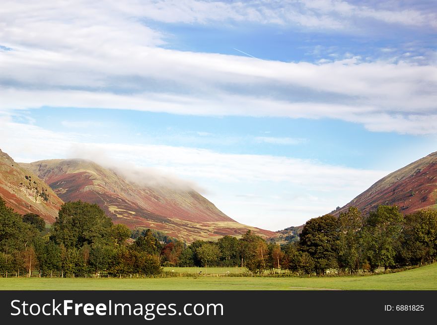 Valley between mountains in Scotland