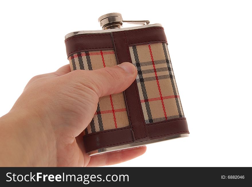 Whisky flask isolated on a white