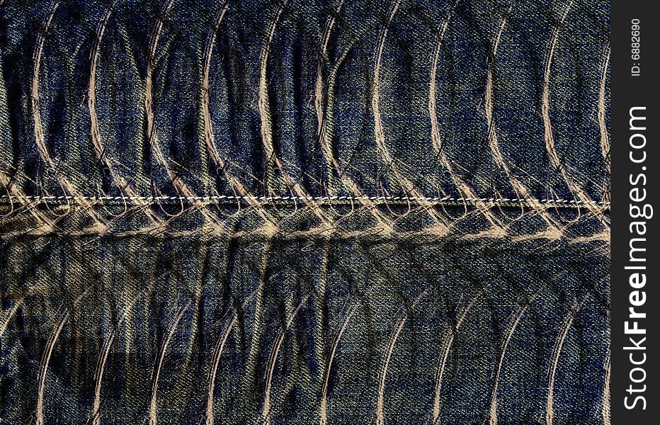 Structure of old jeans close up