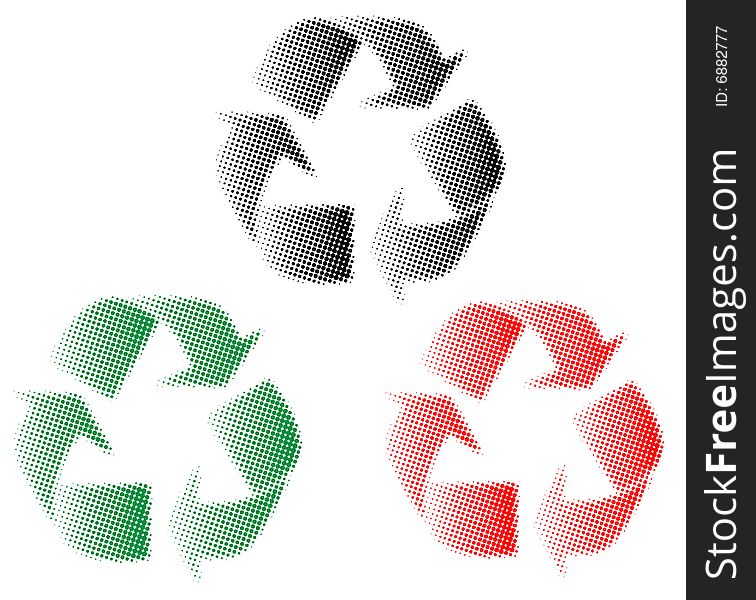 Illustration of ecology color symbols. Illustration of ecology color symbols