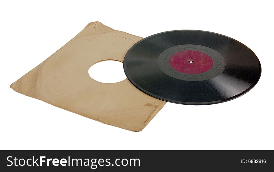 Ancient vinylic plate. Many people danced under the music which has been written down on such plates