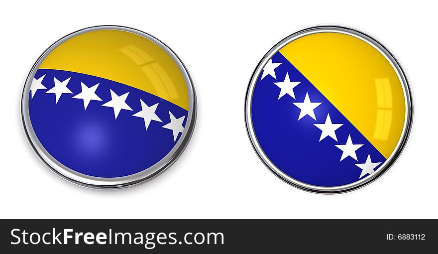 Button style banner in 3D of Bosnia Herzegovina. Button style banner in 3D of Bosnia Herzegovina