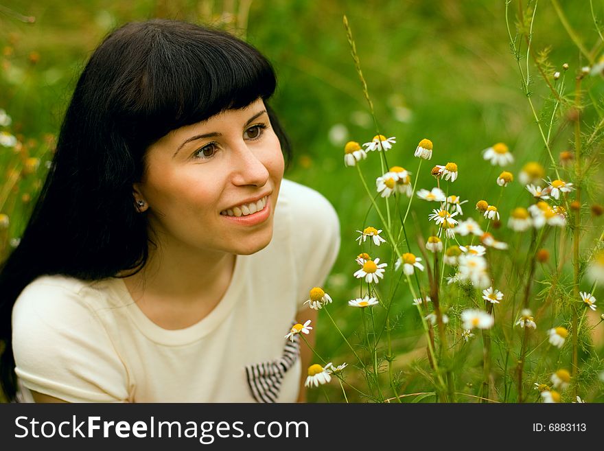 Girl On A Meadow