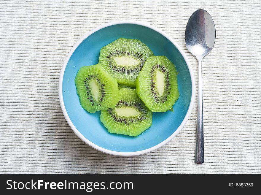 Dessert of kiwi and orange slices fresh