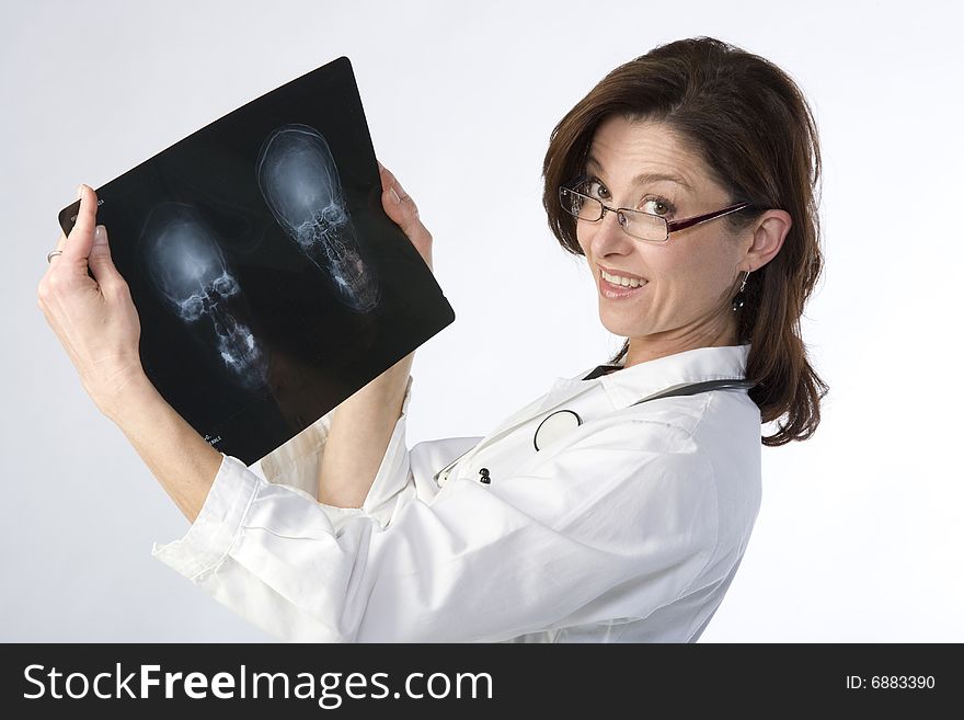Woman Doctor Whit Radiography