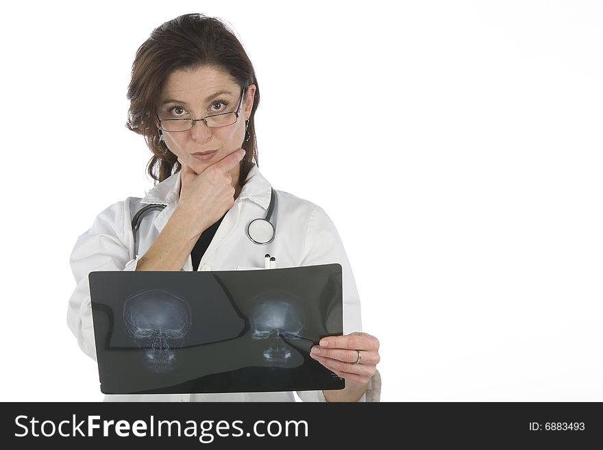Woman Doctor Whit Radiography