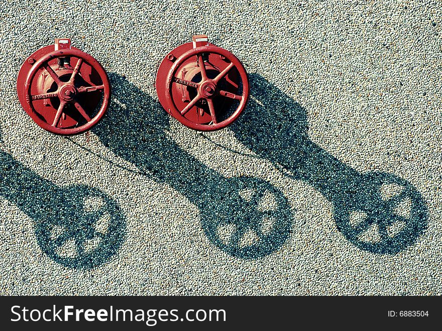 Two valves but three shadows of valves. Two valves but three shadows of valves