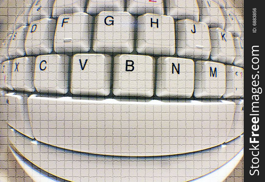 A close-up of smiling computer keyboard