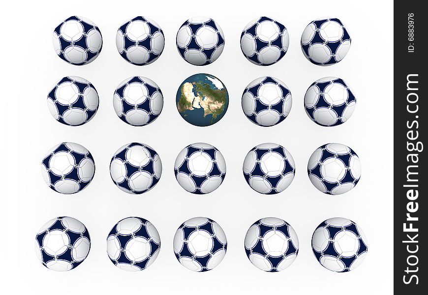 Planet Earth with ball's on white background. Planet Earth with ball's on white background