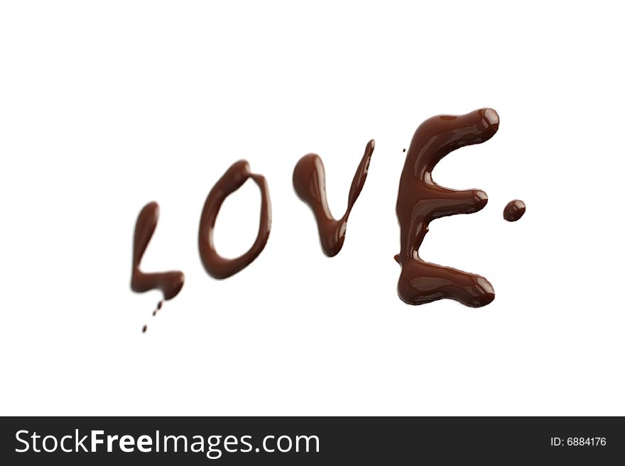 Letters spelling dark chocolate isolated