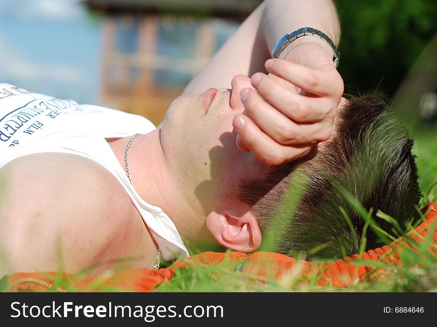 Young man and nature