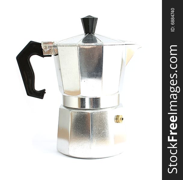 An isolated espresso maker on white