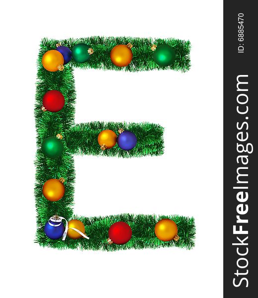 Christmas alphabet isolated on a white background - E. Christmas alphabet isolated on a white background - E