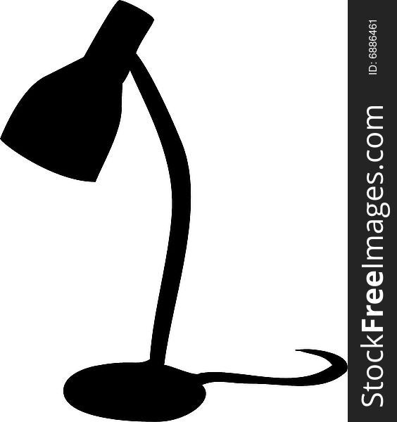 Illustration of a black table lamp