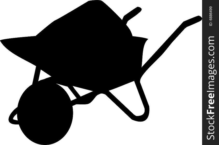 Illustration of a loaded wheel barrow