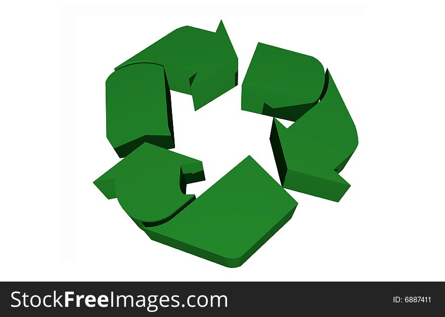 Abstract recycle symbol isolated over white background