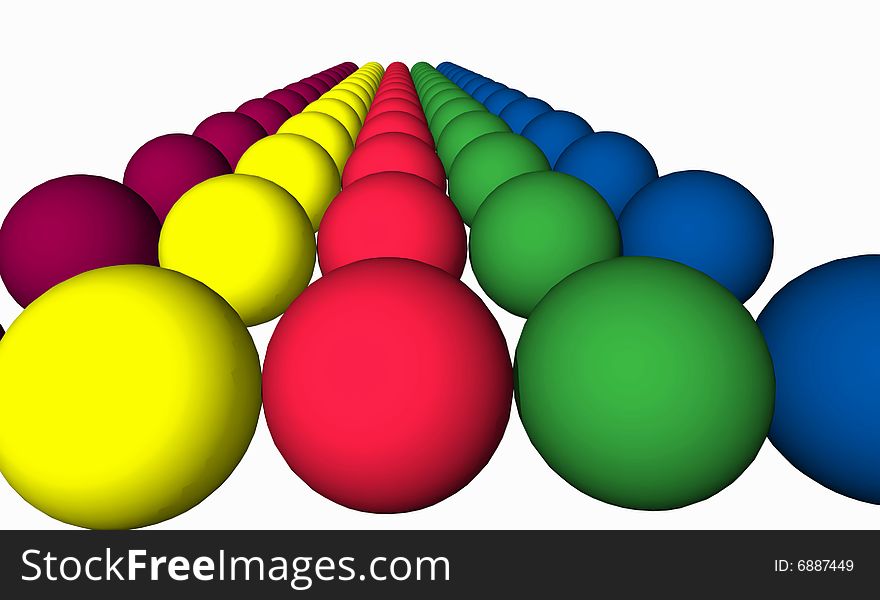 Abstract colorful 3D bubbles isolated over white. Abstract colorful 3D bubbles isolated over white