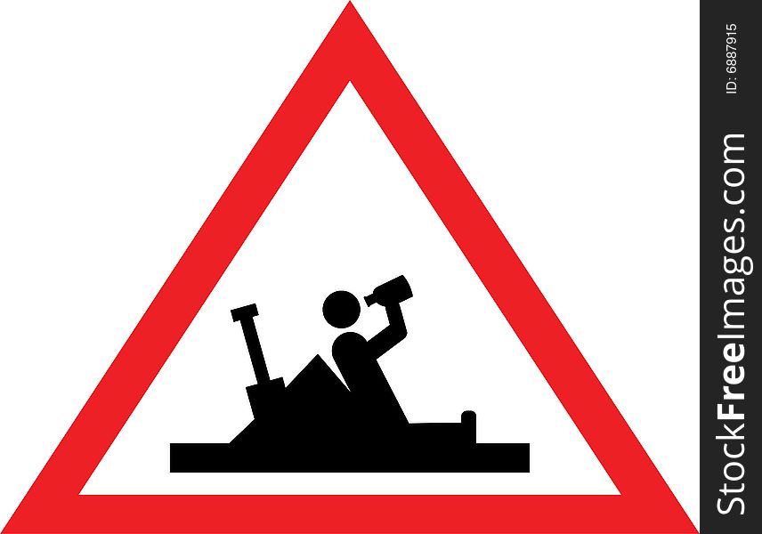 Illustration of a road work ahead fun sign