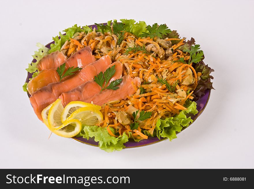 Fresh salad with mixed leaves