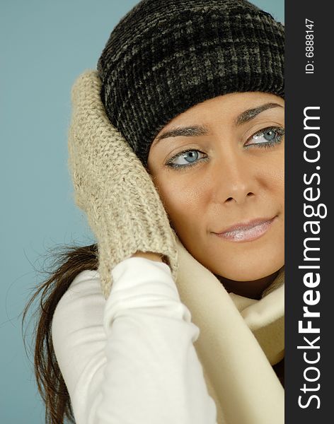 Get warm with woolen gloves, bonnet and scarf. Get warm with woolen gloves, bonnet and scarf