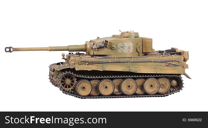 Plastic model of tiger tank