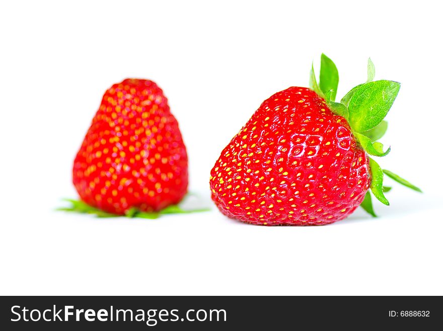 Fresh  strawberries isolated on white background