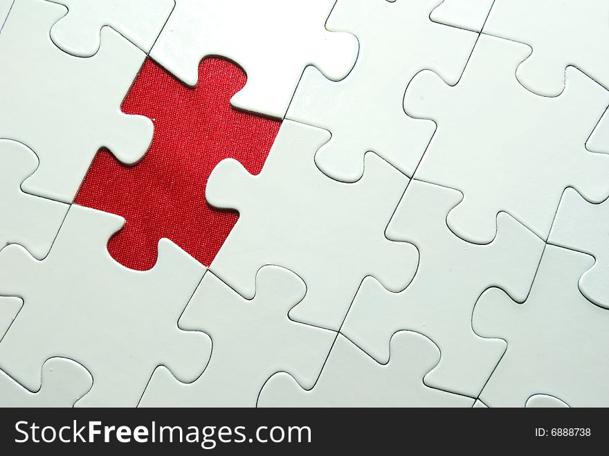 White puzzles for background. business concept