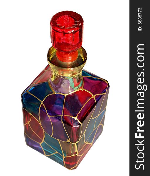 MUlti Coloured glass bottle isolated