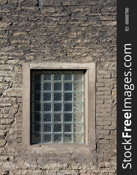 Rock wall with window. Detailed background. Rock wall with window. Detailed background.