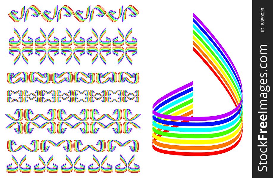 Collection of rainbow pattern vector illustration