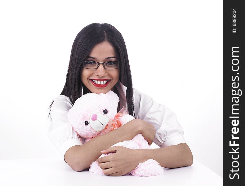 Female With Teddy Bear