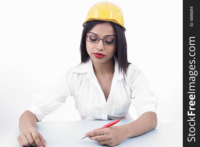 A young asian female engineer of indian origin