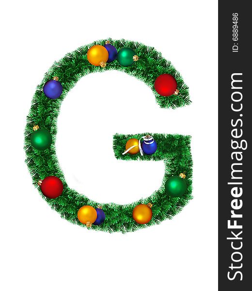 Christmas alphabet isolated on a white background - G. Christmas alphabet isolated on a white background - G