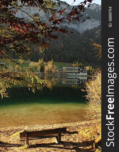 Crisp reflections on Lake hintersee, Bavaria, Germany