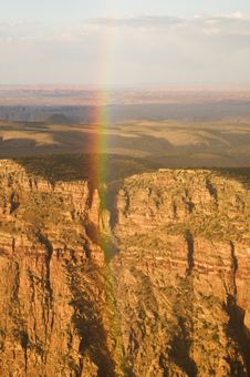 Rainbow At The Grand Canyon Royalty Free Stock Photo