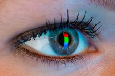 Human Eye With RGB-signal Reflection. Stock Photos Human Eye With RGB-signal Reflection. Stock Photos