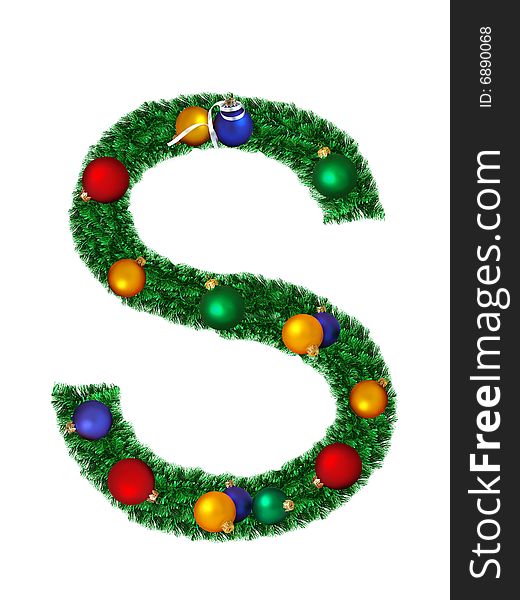 Christmas alphabet isolated on a white background - S. Christmas alphabet isolated on a white background - S