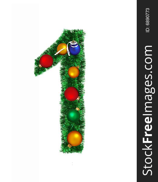 Numeral From Christmas Decoration - 1