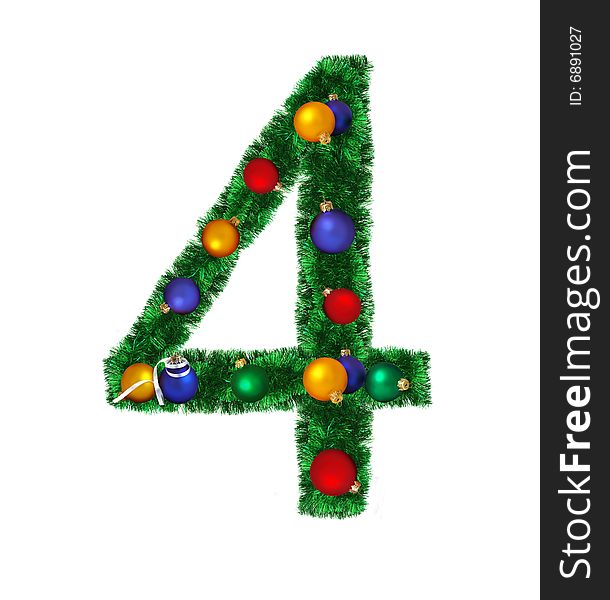 Numeral from christmas decoration - 4