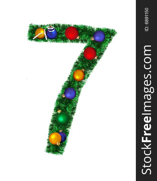 Numeral From Christmas Decoration - 7