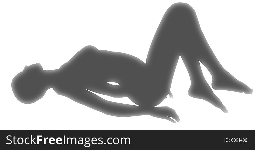 Woman lying light grey pose isolated on white. Woman lying light grey pose isolated on white.