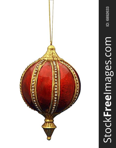 Attractive Shiny Red Ornate Christmas Tree Ornament with gold and studded trim and tips. Gives off the feel of Royalty Kings and Queens of the past. Attractive Shiny Red Ornate Christmas Tree Ornament with gold and studded trim and tips. Gives off the feel of Royalty Kings and Queens of the past.