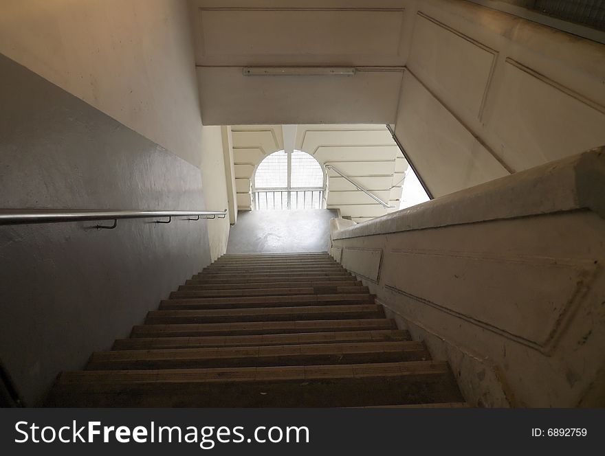 Staircase in an old colonial style building. Staircase in an old colonial style building